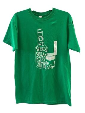We Whiskey You A Merry Christmas T Shirt NEW Kelly Green Men M Funny Holiday Tee